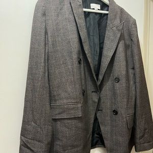 Double-breasted plaid blazer